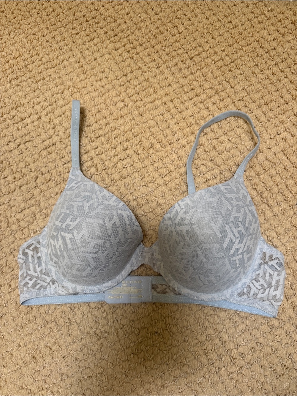 Tommy Hilfiger Light Blue Logo T-Shirt Bra size 34C